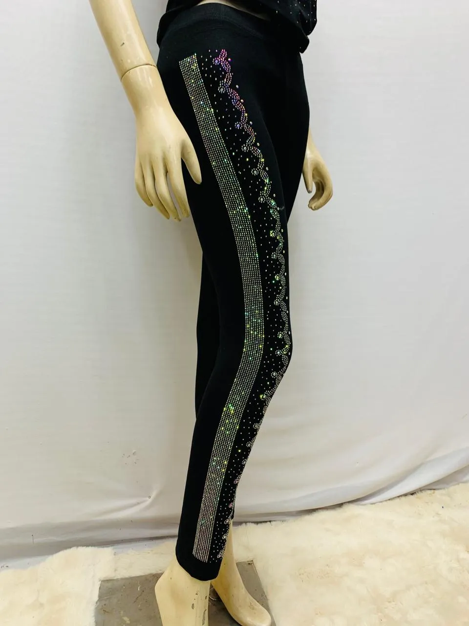 Rhinestone legging free size