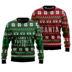 Santa's Favorite Ho Couple Ugly Christmas Sweater Christmas Gift Anniversary Sweater