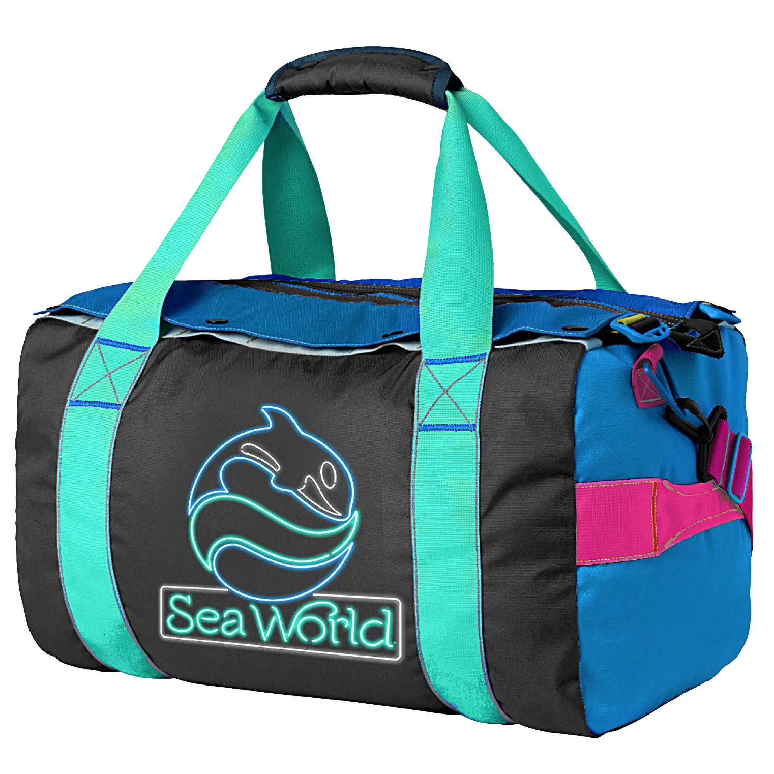 SeaWorld Neon Sign Multicolor Duffle Bag