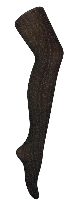 Sock Snob - Glitter Tights (BLK/SILVER CHEVRON)