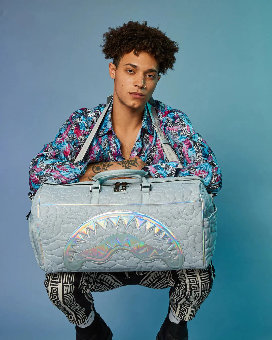 SprayGround MIRASHAKU IRIDESCENT QUILT DUFFLE
