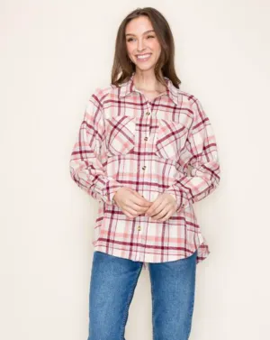 STC Plaid shacket-Pink