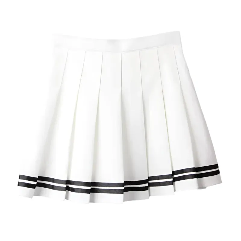 Striped Pleated Skirt