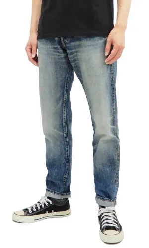 Studio D'artisan Pre Faded Jeans Men's Relaxed Tapered Fit 13oz Japanese Selvedge Denim D1826U Indigo-Blue Studio D'artisan Pre Faded Jeans Men's Relaxed Tapered Fit 13oz Japanese Selvedge Denim D1826U Indigo-Blue