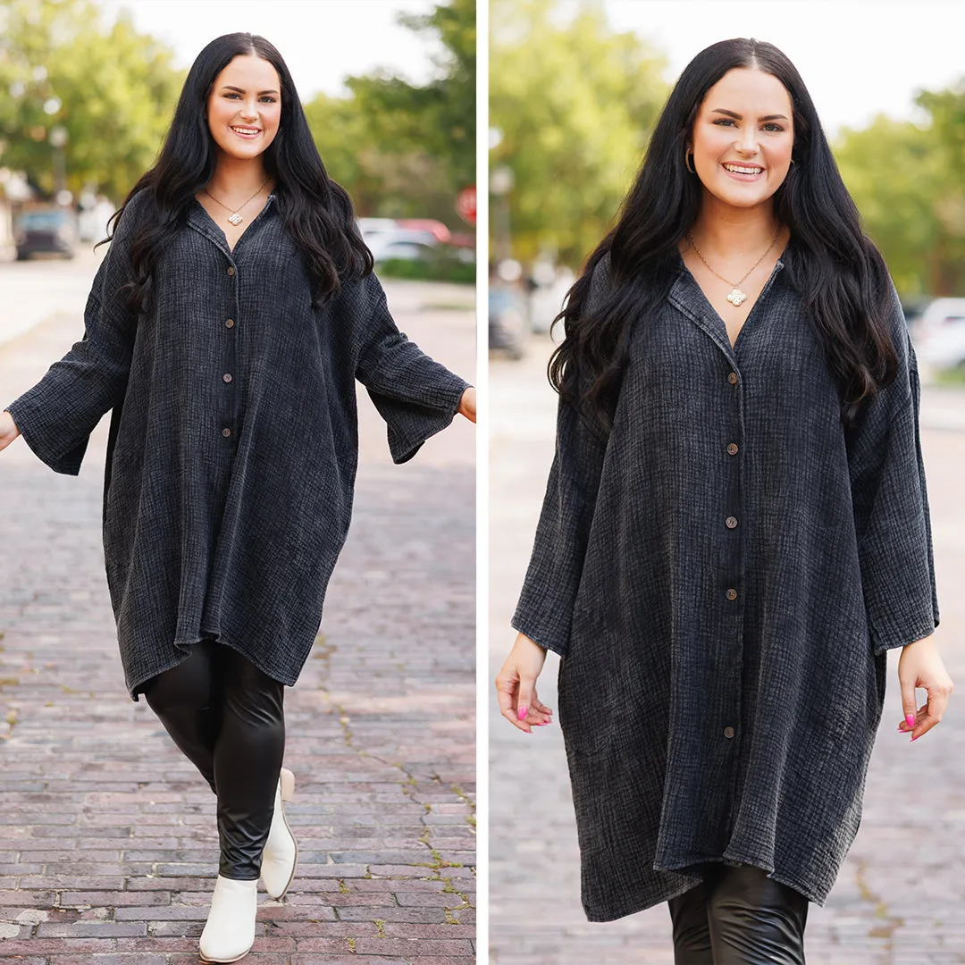 Tear It Down Tunic, Black
