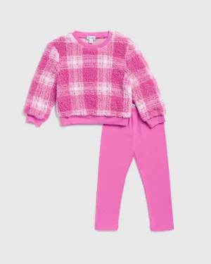 Toddler Girls Pop Plaid Sweatshirt Set
