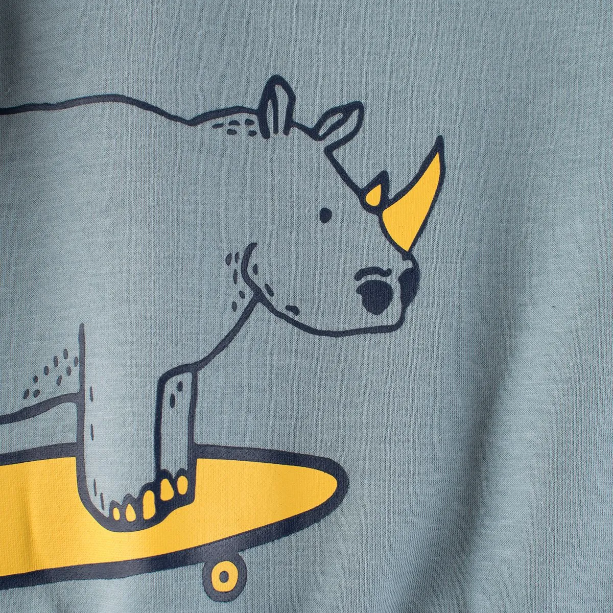 Toddler/Kid's Cartoon Rhino Blue Cotton Sweatshirt