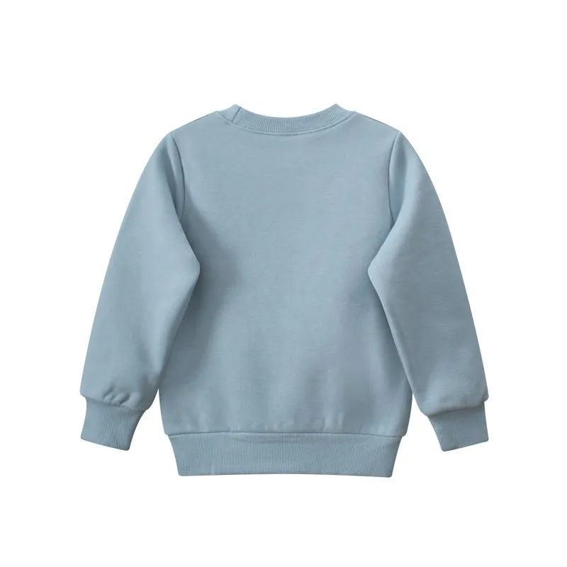 Toddler/Kid's Cartoon Rhino Blue Cotton Sweatshirt