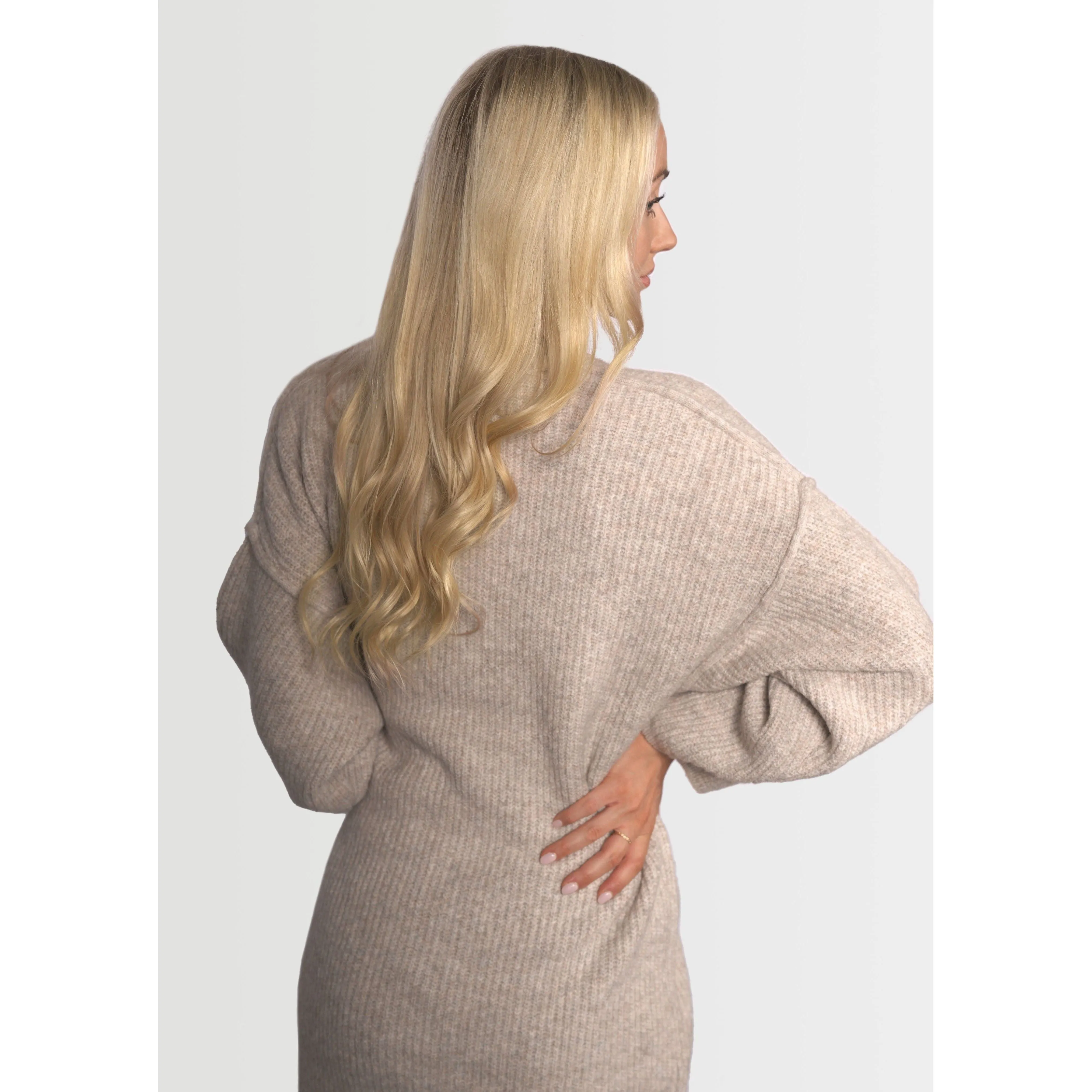 Topshop Women's Maternity V-Neck Long Sleeve Knit Dress - Mink Beige