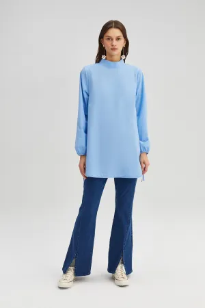 TURTLENECK POPLIN TUNIC TOP