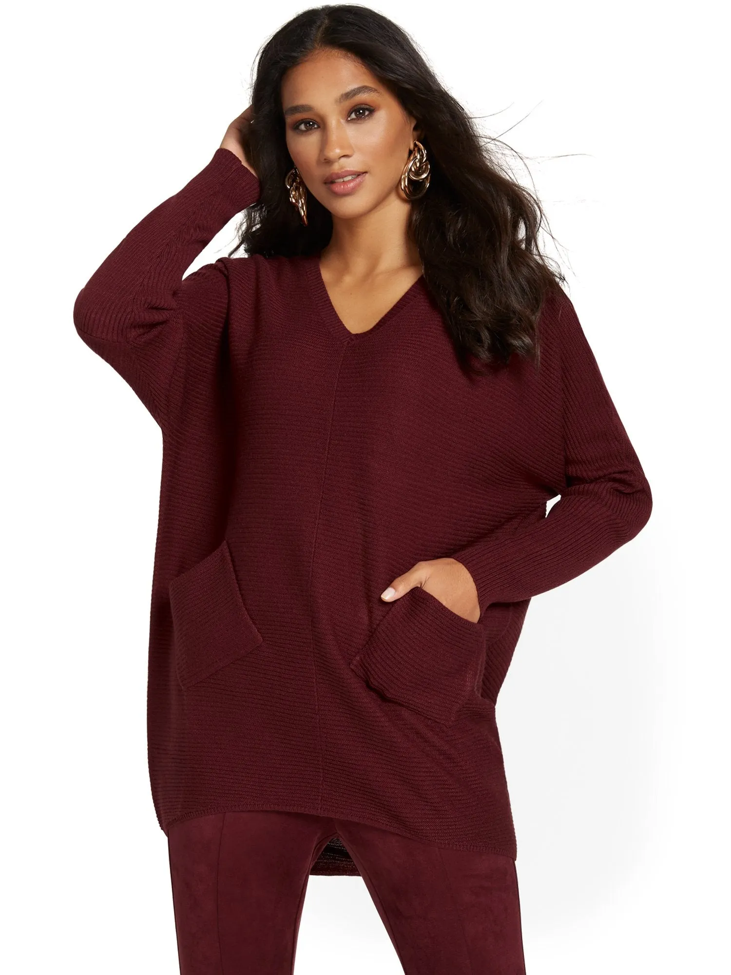 Two-Pocket Tunic Sweater