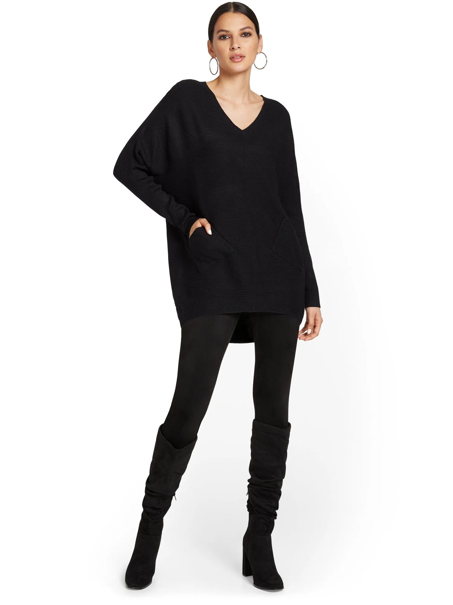 Two-Pocket Tunic Sweater