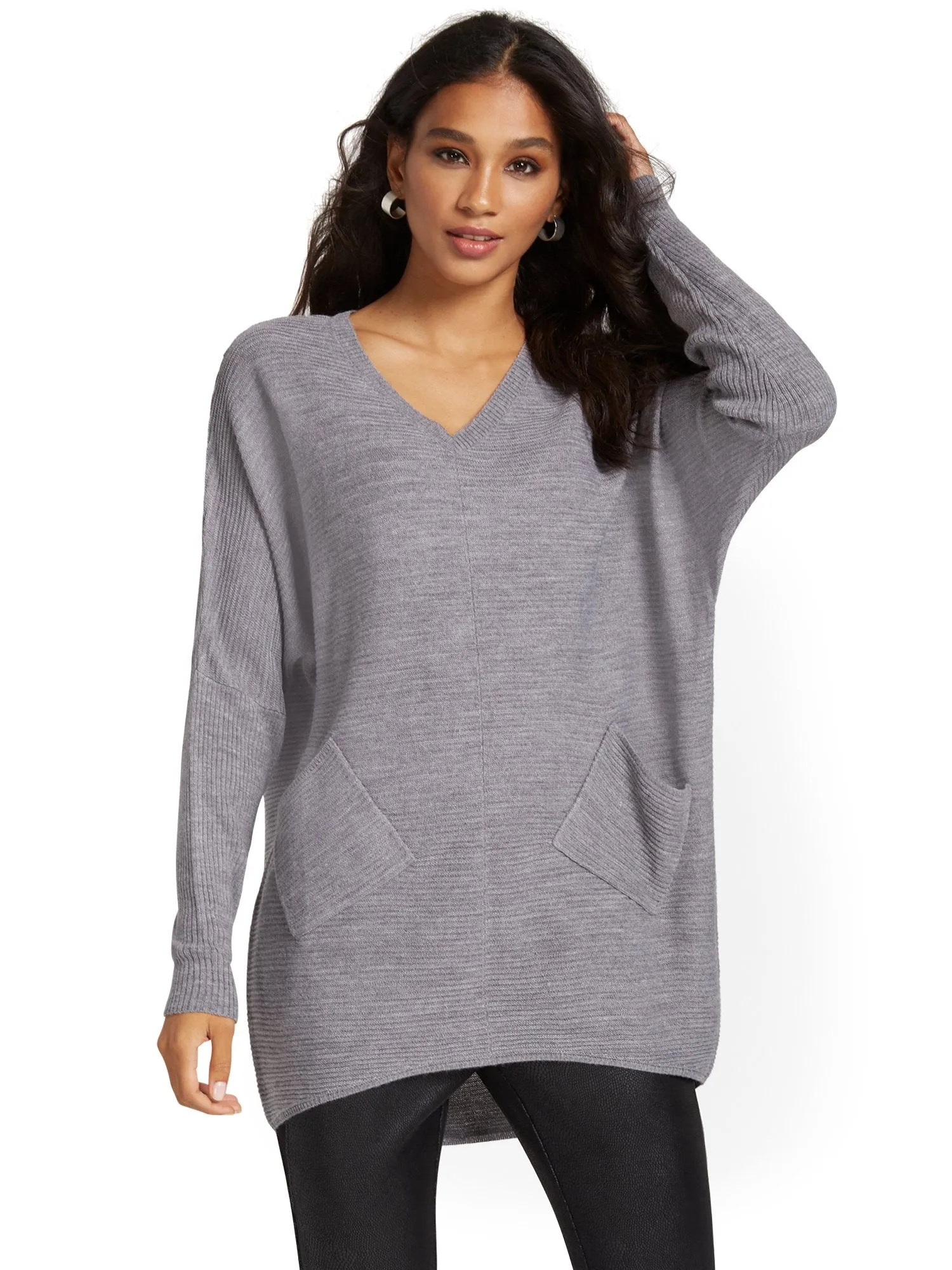 Two-Pocket Tunic Sweater
