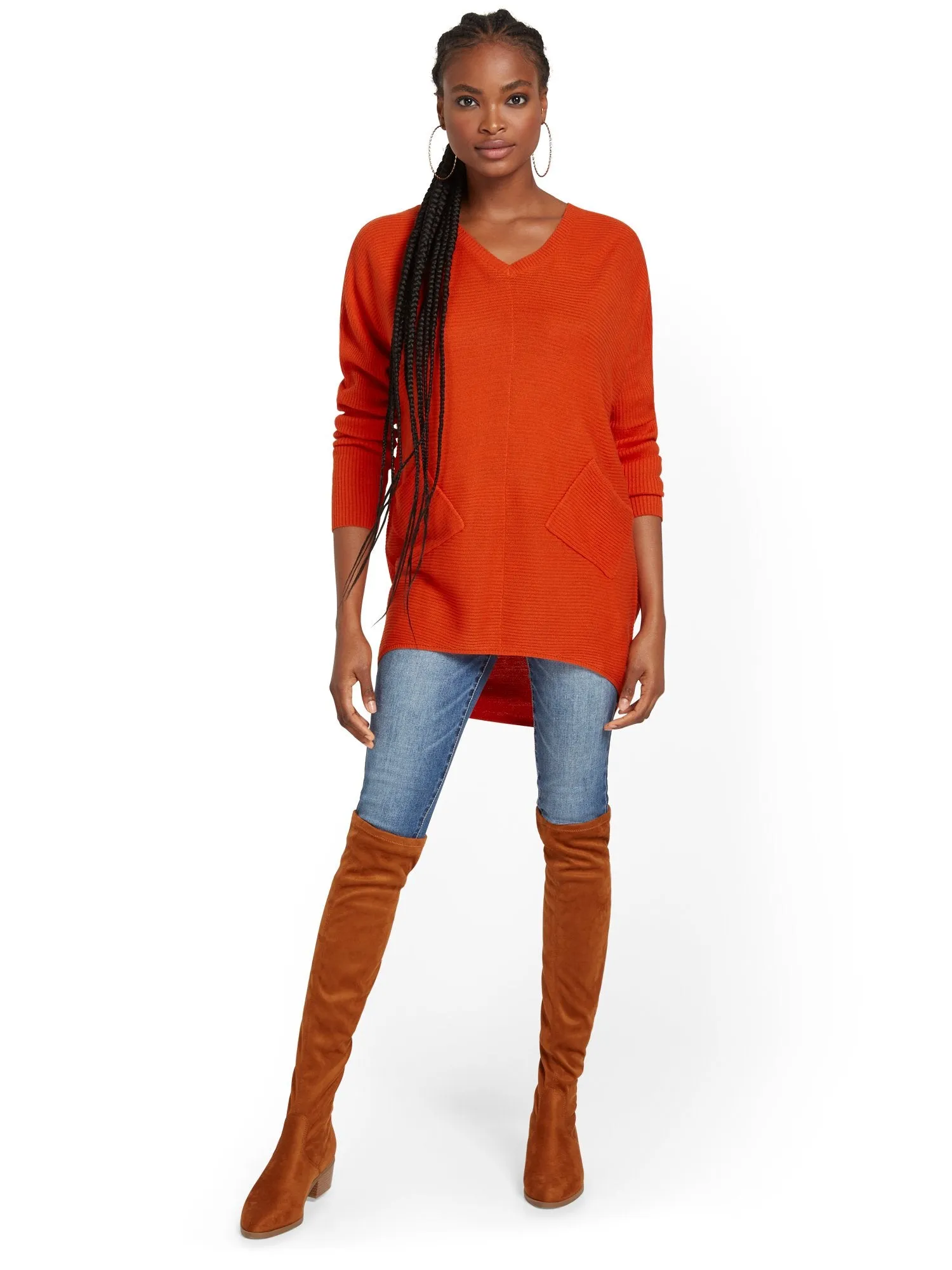 Two-Pocket Tunic Sweater