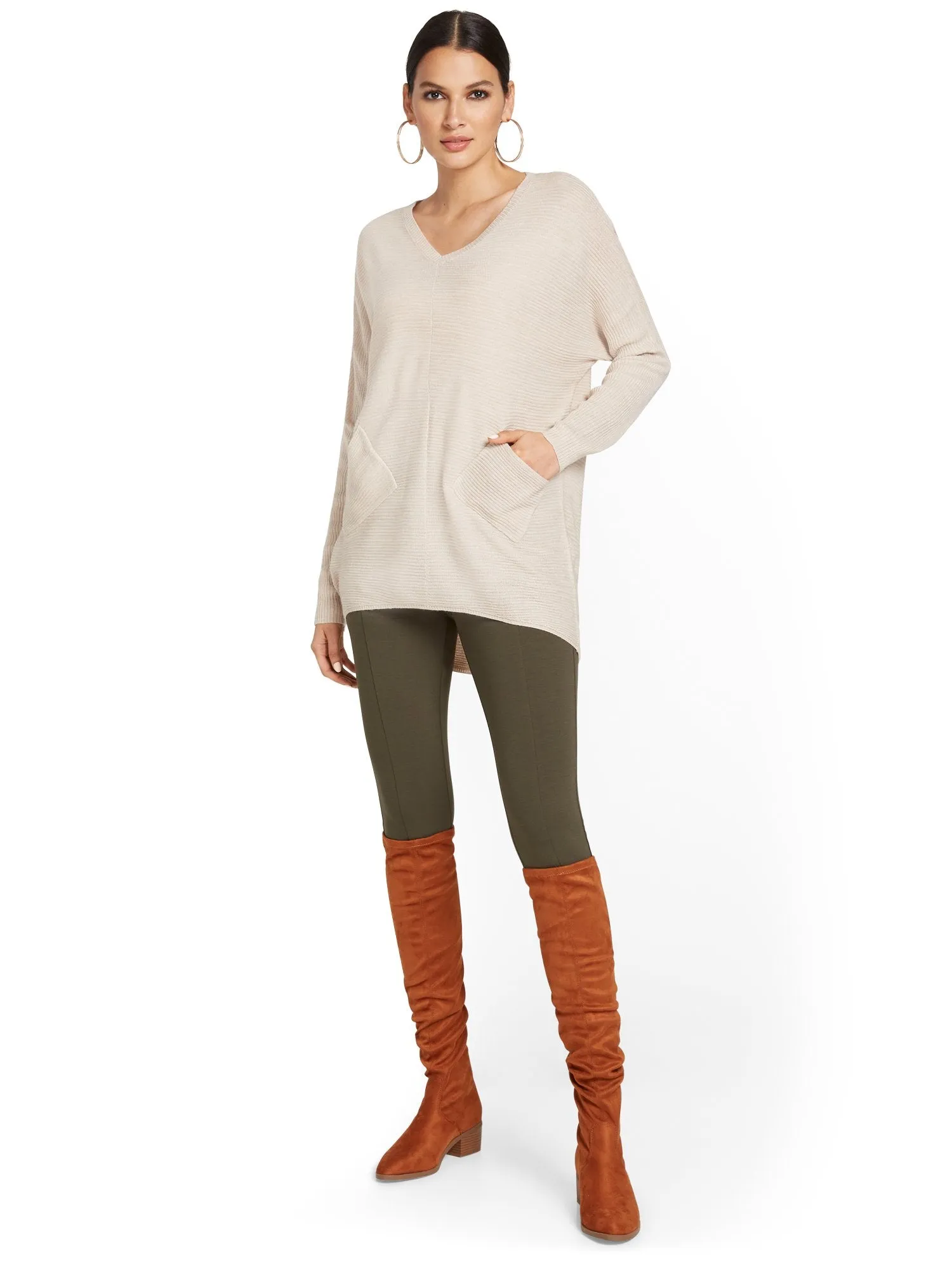 Two-Pocket Tunic Sweater