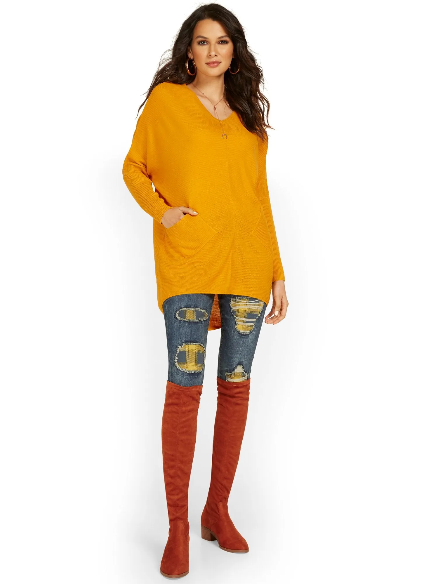Two-Pocket Tunic Sweater