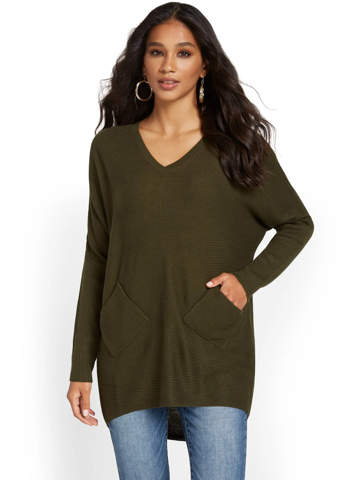 Two-Pocket Tunic Sweater