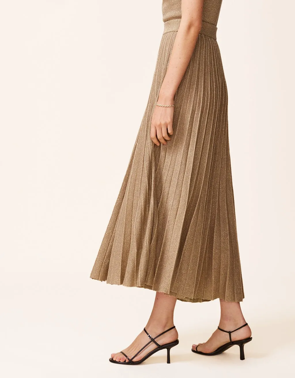 unsubscribed shimmer knit skirt