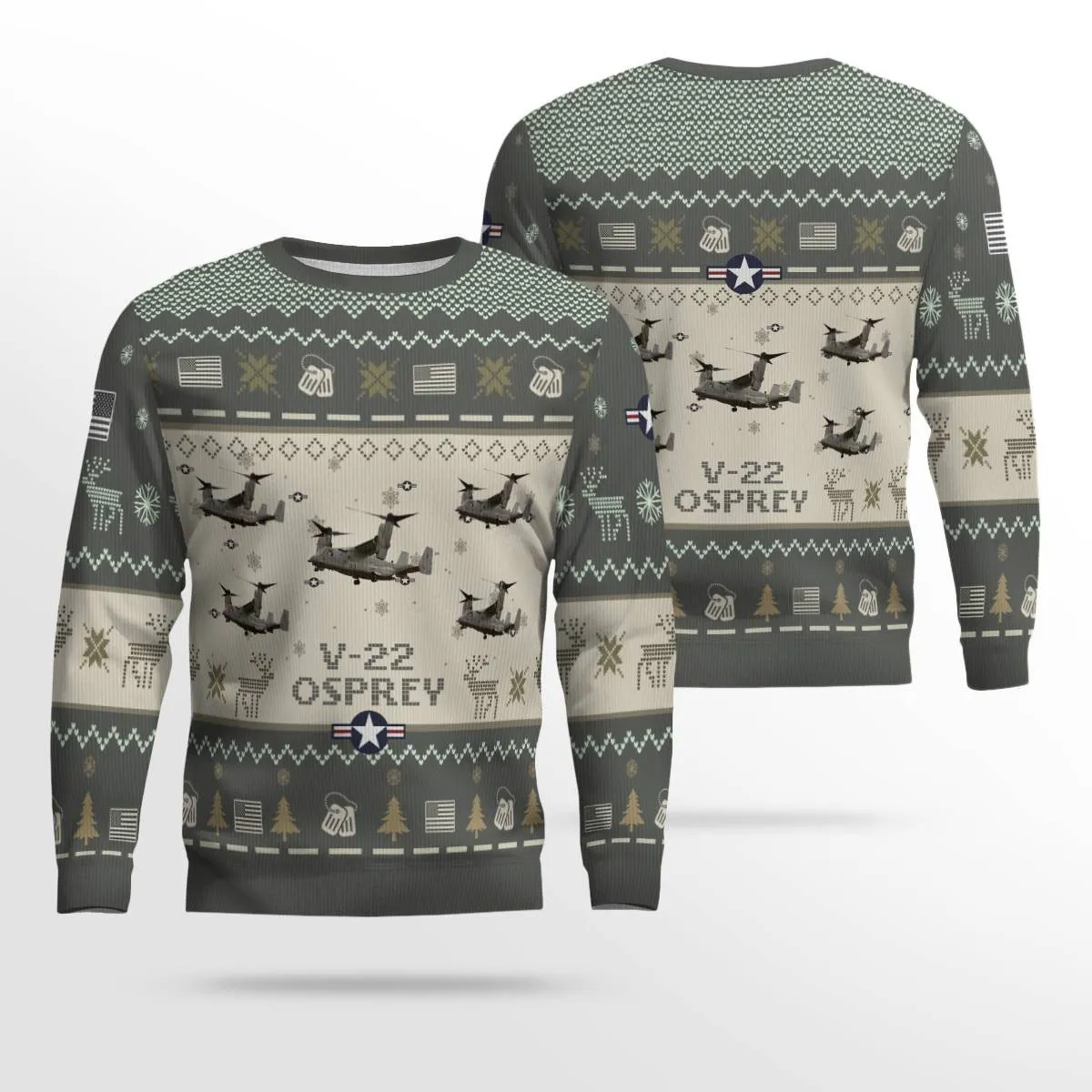 V-22 Osprey V22_Aircraft Ugly Sweater, Ugly Sweater Christmas Shirt for Men Dad Veteran