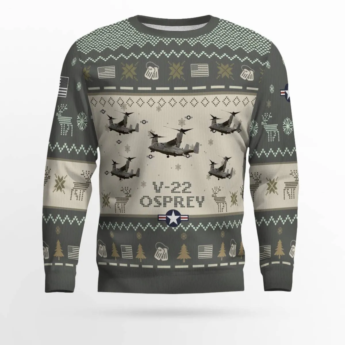V-22 Osprey V22_Aircraft Ugly Sweater, Ugly Sweater Christmas Shirt for Men Dad Veteran