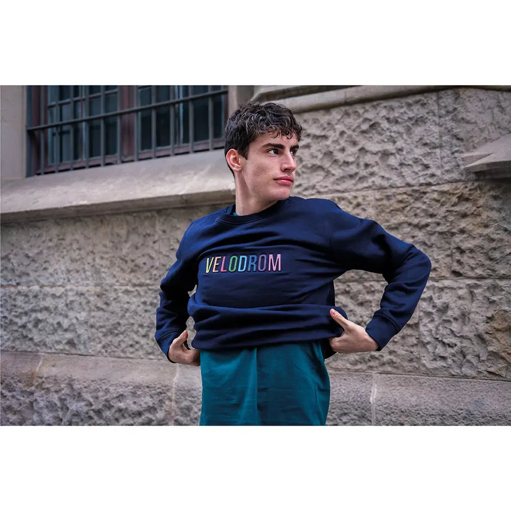 VELODROM Emboss Sweatshirt - Navy Rainbow