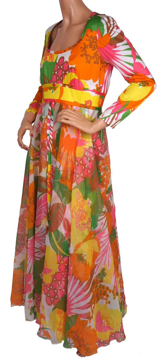 Vintage 1970s Don Luis de Espana Maxi Dress - Floral Print