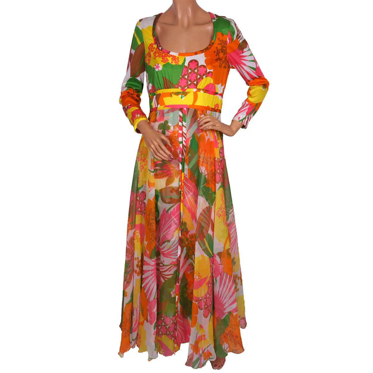 Vintage 1970s Don Luis de Espana Maxi Dress - Floral Print