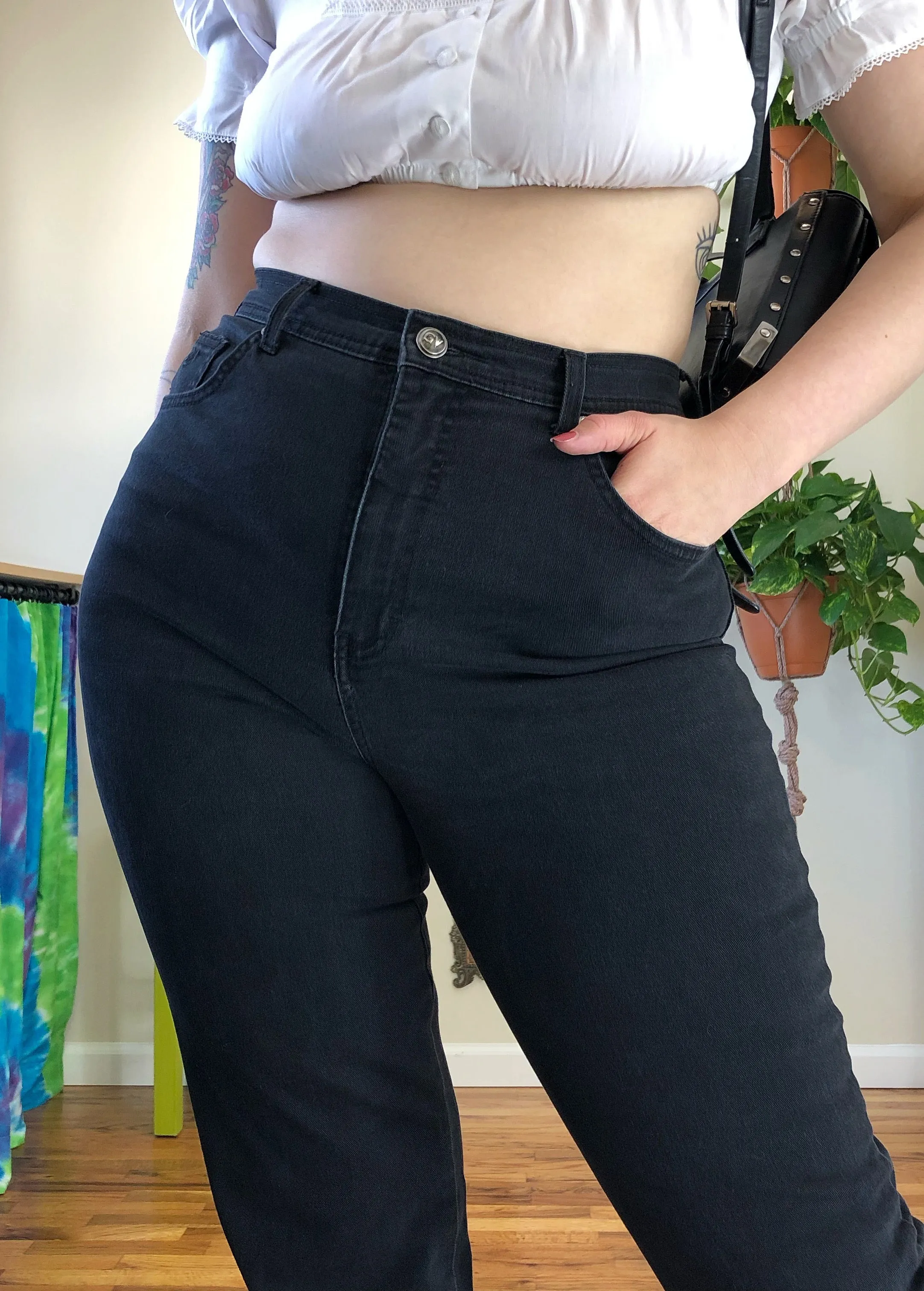 Vintage Black Stretch Jeans - XL