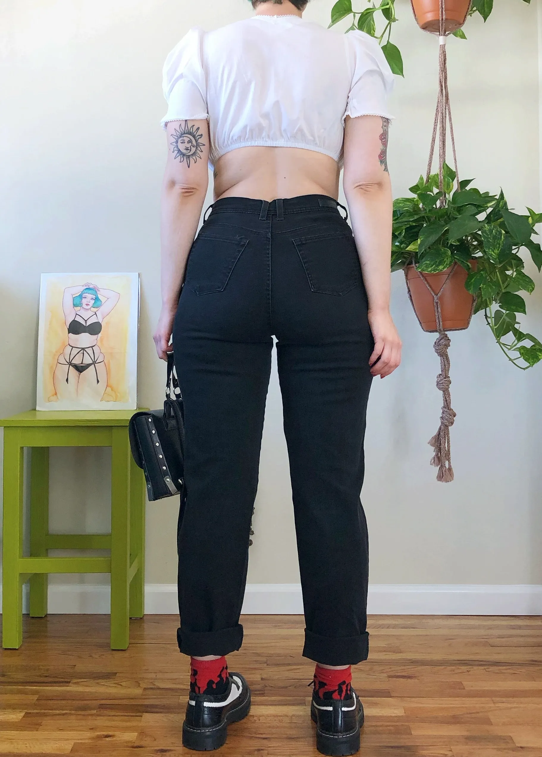 Vintage Black Stretch Jeans - XL