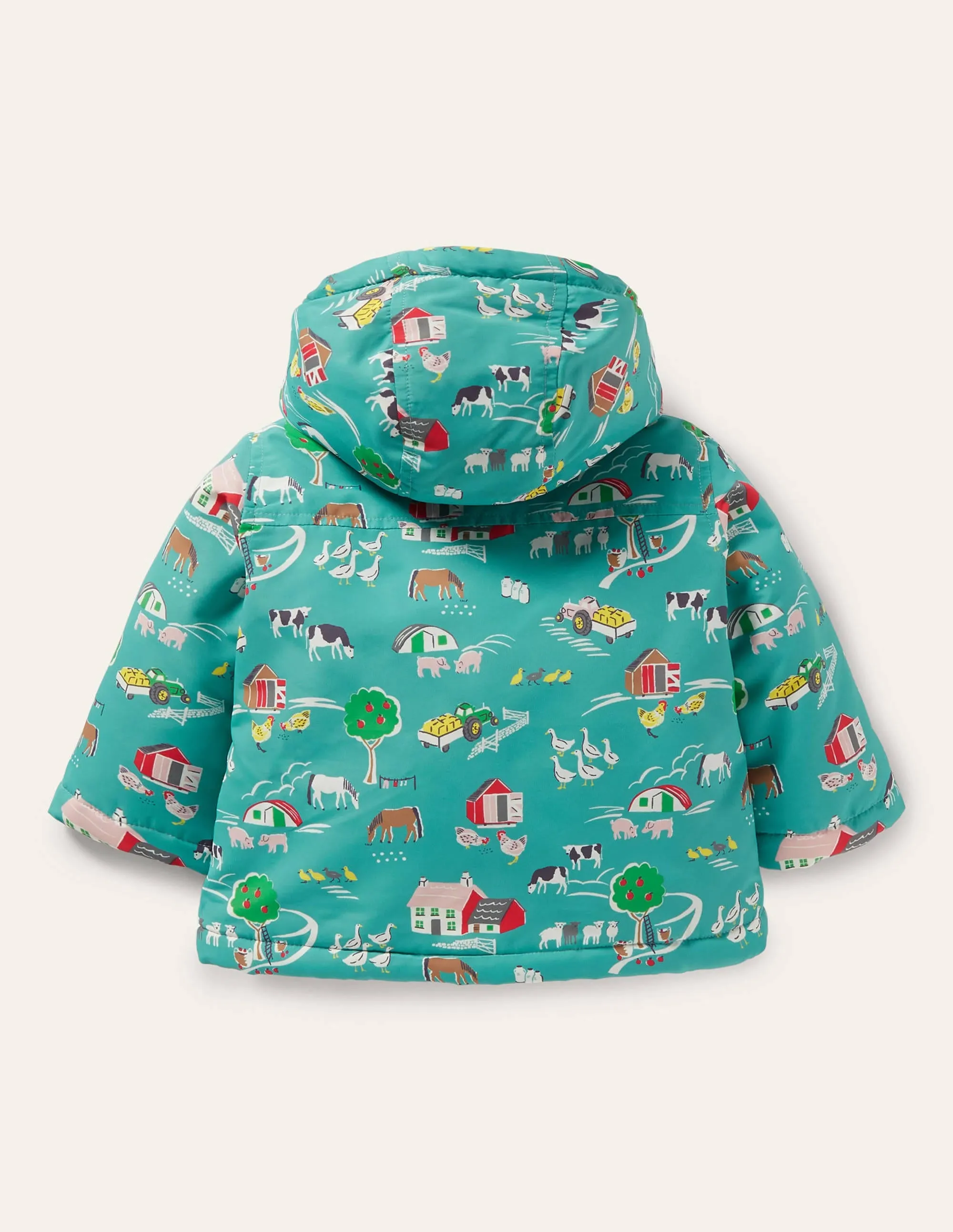Water-resistant Coat-Brook Blue Farmyard