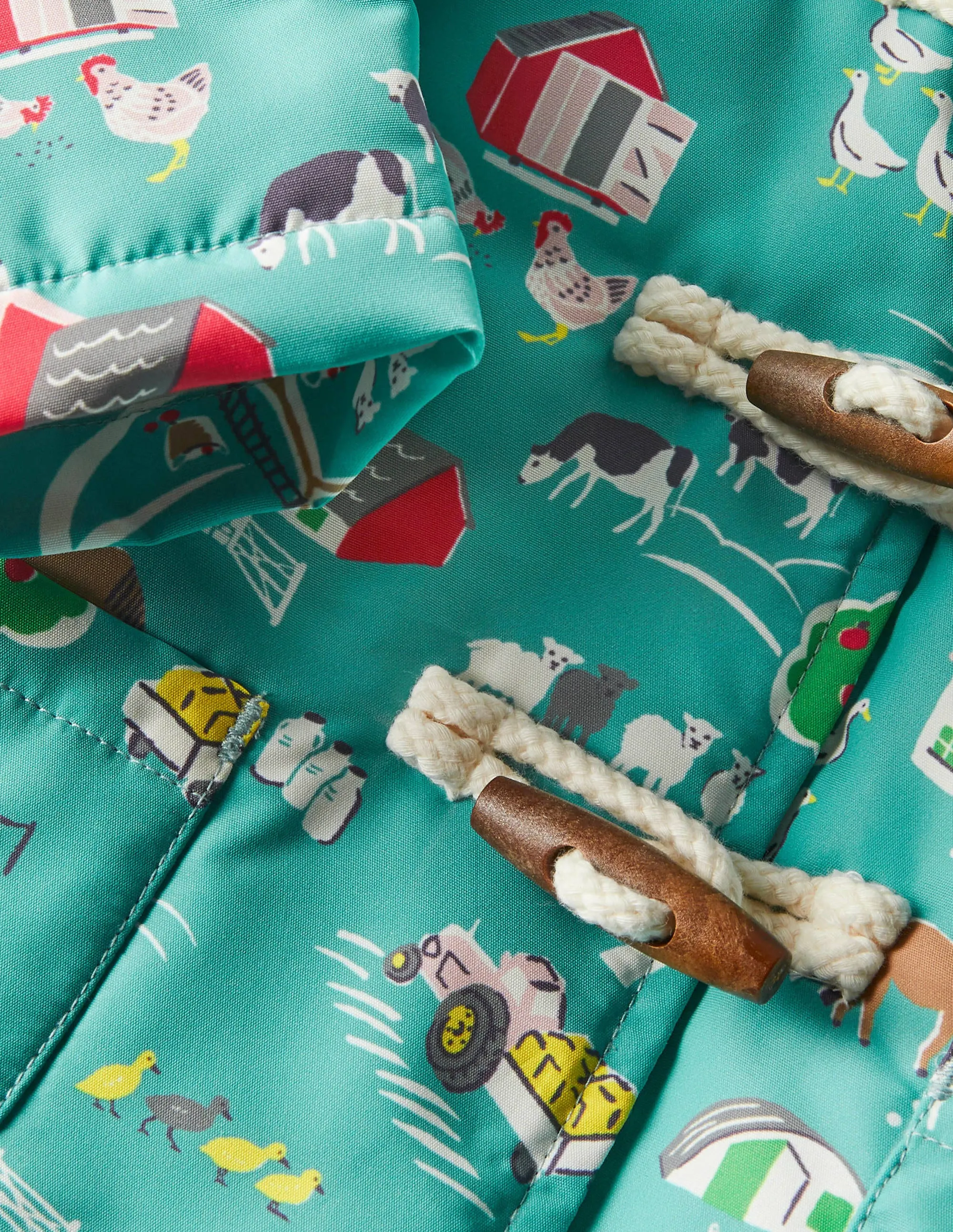 Water-resistant Coat-Brook Blue Farmyard