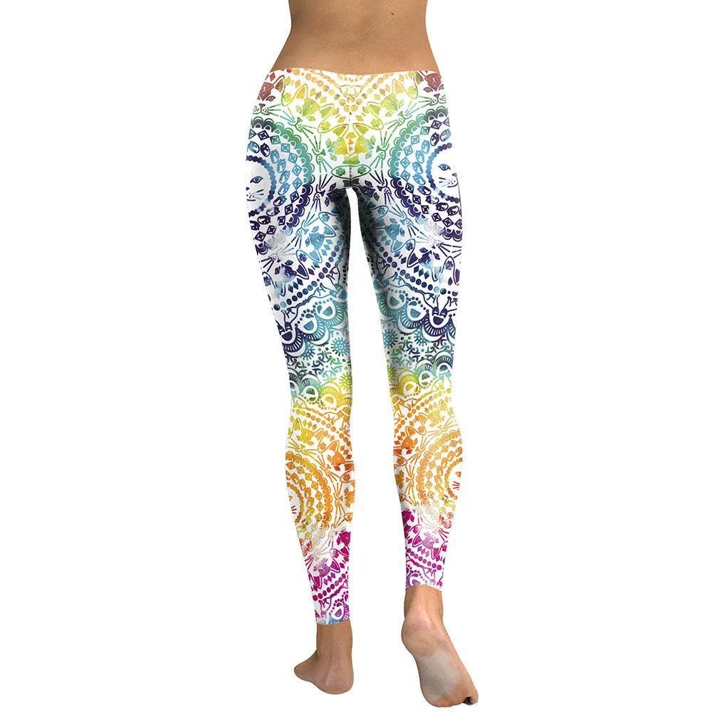 Women's Mandala Flower 3D Printing Leggings