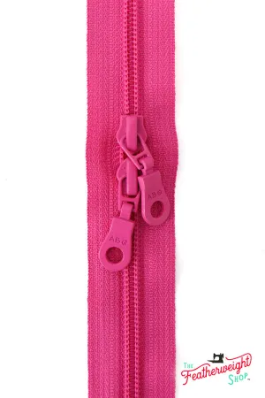 Zipper, Fandango Pink Double-Pull 30-INCH